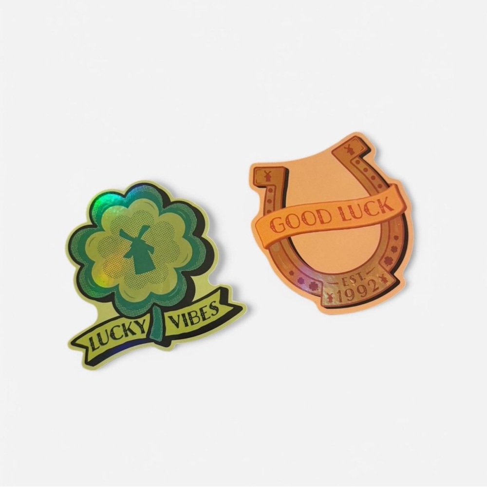 Dutch Bros Lucky Vibes and Good Luck Stickers